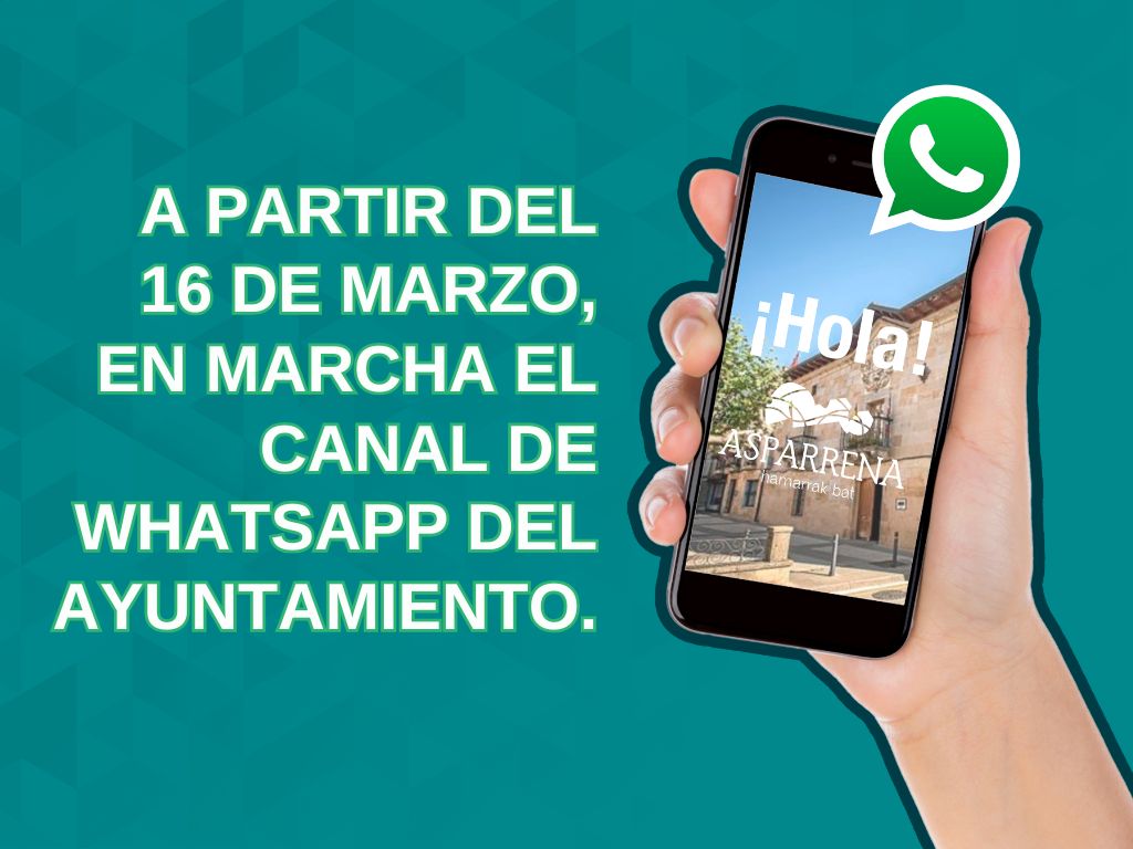 A PARTIR DEL 16 DE MARZO, EN MARCHA EL CANAL DE WHATSAPP DEL AYUNTAMIENTO.