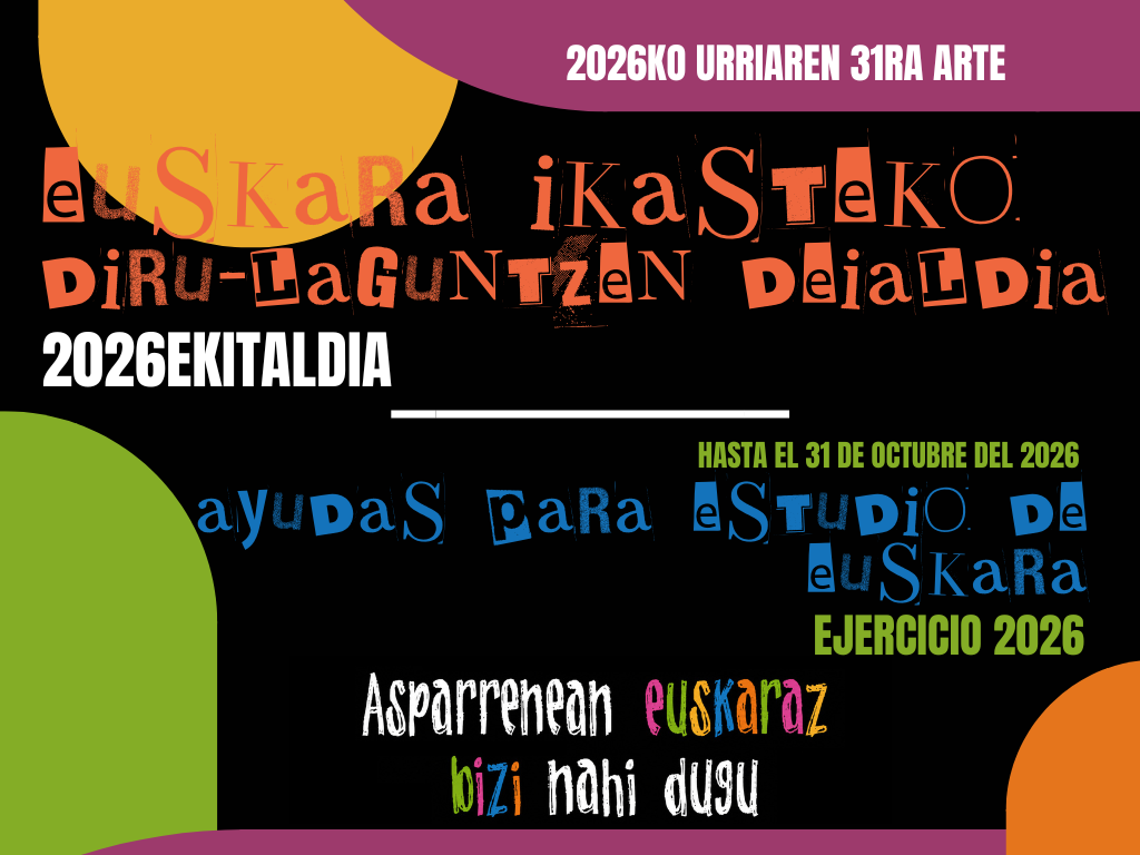 EUSKARA IKASTEKO  DIRU-LAGUNTZEN  2026