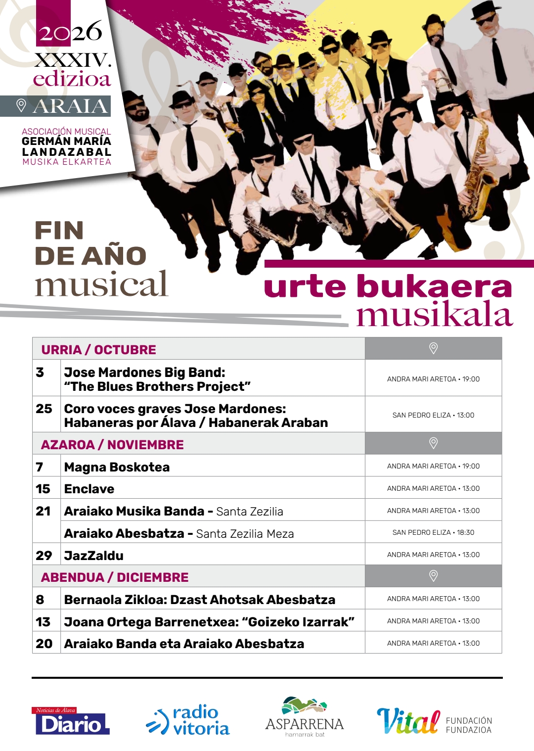 2026ko ARAIAKO URTE BUKAERA MUSIKALA
